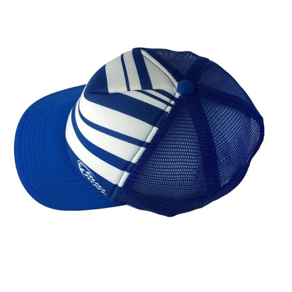 Trucker Hat Budweiser Bud Light Blue White Diagonal Logo Adjustable Snapback u - Picture 7 of 9